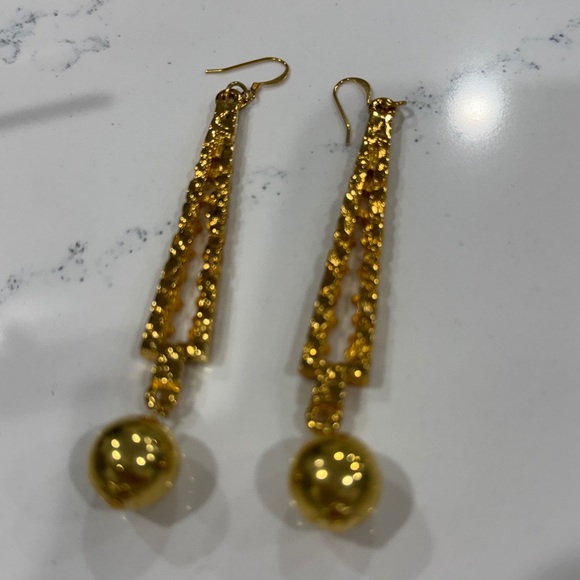 Kenneth Jat Lane NEW textured ball drop earrings Mfg$60 - Picture 4 of 4